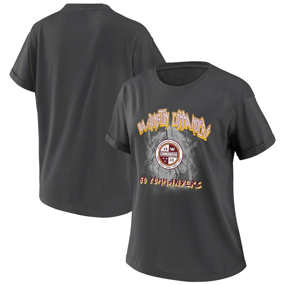 Washington Commanders WEAR by Erin Andrews Women's Boyfriend T-Shirt Charcoal | NFL