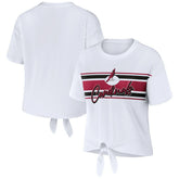 Arizona Cardinals WEAR by Erin Andrews Women's Front Tie Retro T-Shirt White | NFL