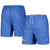 Los Angeles Chargers Naples Layered Leaves Swim Shorts Powder Blue | Tommy Bahama