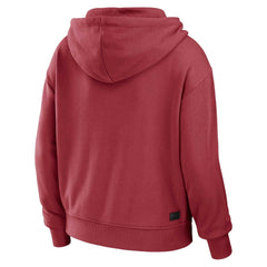 Arizona Cardinals WEAR by Erin Andrews Women's Color Block Light Weight Modest Crop Full-Zip Hoodie Cardinal/White | NFL