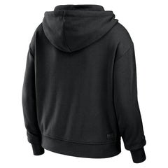 New Orleans Saints WEAR by Erin Andrews Women's Color Block Light Weight Modest Crop Full-Zip Hoodie Black/White | NFL