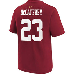 Christian McCaffrey San Francisco 49ers Youth Player Name & Number T-Shirt Scarlet | Nike for Sale