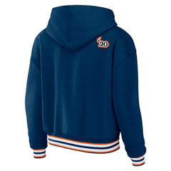 Chicago Bears WEAR by Erin Andrews Women's Plus Size Lace-Up Pullover Hoodie Navy | NFL