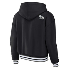 Las Vegas Raiders WEAR by Erin Andrews Women's Plus Size Lace-Up Pullover Hoodie Black | NFL