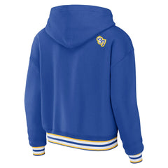 Los Angeles Rams WEAR by Erin Andrews Women's Plus Size Lace-Up Pullover Hoodie Royal | NFL
