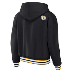 Pittsburgh Steelers WEAR by Erin Andrews Women's Plus Size Lace-Up Pullover Hoodie Black | NFL