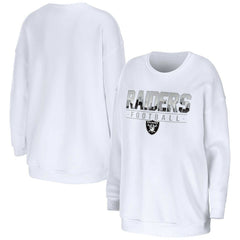 Las Vegas Raiders WEAR by Erin Andrews Women's Domestic Pullover Sweatshirt White | NFL