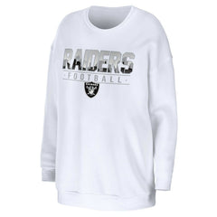 Las Vegas Raiders WEAR by Erin Andrews Women's Domestic Pullover Sweatshirt White | NFL