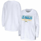 Los Angeles Chargers WEAR by Erin Andrews Women's Domestic Pullover Sweatshirt White | NFL