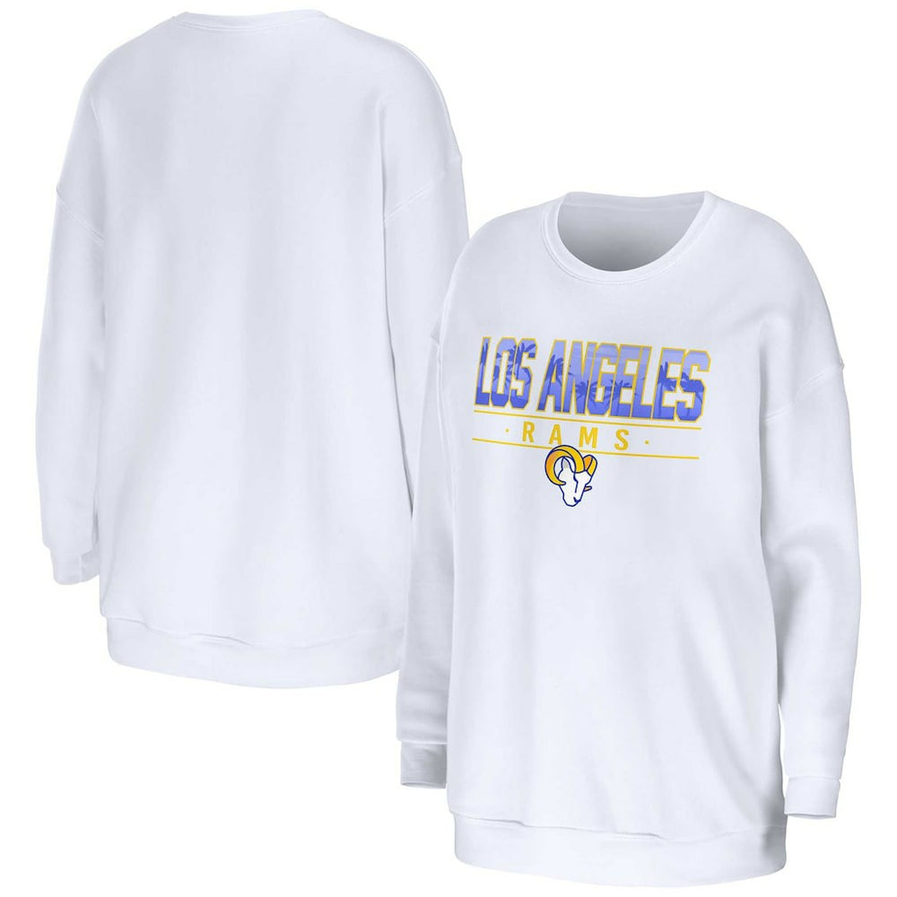 Los Angeles Rams WEAR by Erin Andrews Women's Domestic Pullover Sweatshirt White | NFL