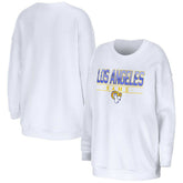 Los Angeles Rams WEAR by Erin Andrews Women's Domestic Pullover Sweatshirt White | NFL
