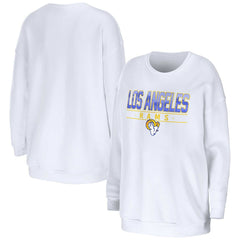 Los Angeles Rams WEAR by Erin Andrews Women's Domestic Pullover Sweatshirt White | NFL