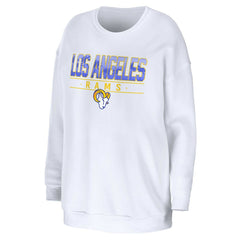 Los Angeles Rams WEAR by Erin Andrews Women's Domestic Pullover Sweatshirt White | NFL