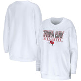 Tampa Bay Buccaneers WEAR by Erin Andrews Women's Domestic Pullover Sweatshirt White | NFL