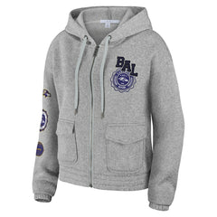 Baltimore Ravens WEAR by Erin Andrews Women's Full-Zip Hoodie Heather Gray | NFL