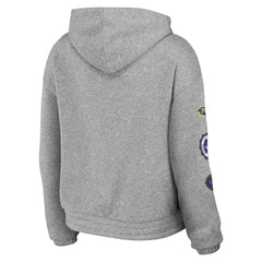 Baltimore Ravens WEAR by Erin Andrews Women's Full-Zip Hoodie Heather Gray | NFL
