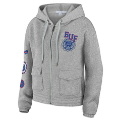 Buffalo Bills WEAR by Erin Andrews Women's Full-Zip Hoodie Heather Gray | NFL