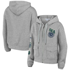 Seattle Seahawks WEAR by Erin Andrews Women's Full-Zip Hoodie Heather Gray | NFL