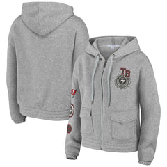 Tampa Bay Buccaneers WEAR by Erin Andrews Women's Full-Zip Hoodie Heather Gray | NFL