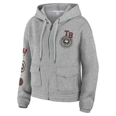 Tampa Bay Buccaneers WEAR by Erin Andrews Women's Full-Zip Hoodie Heather Gray | NFL