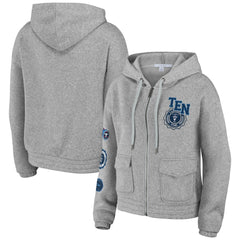 Tennessee Titans WEAR by Erin Andrews Women's Full-Zip Hoodie Heather Gray | NFL