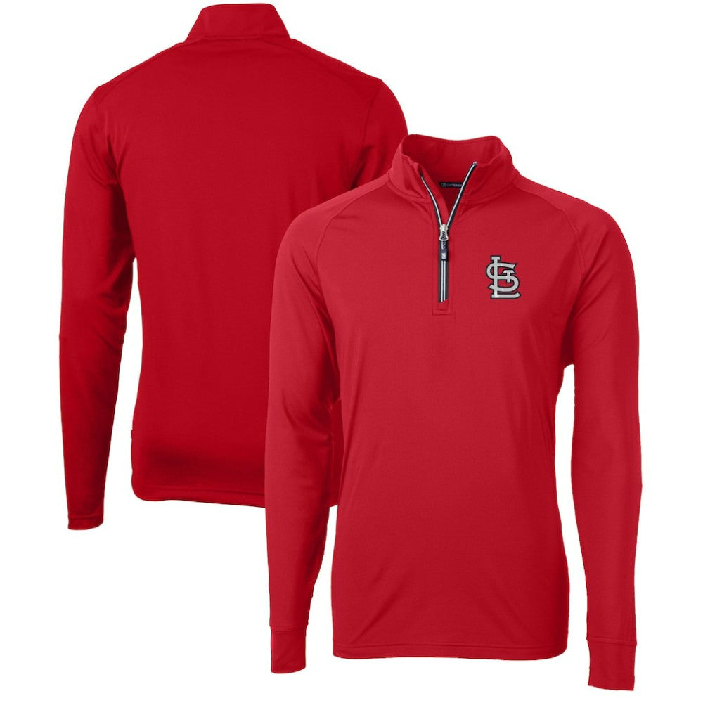 St. Louis Cardinals Cutter & Buck Adapt Eco Knit Stretch Recycled Quarter-Zip Pullover Top - MLB
