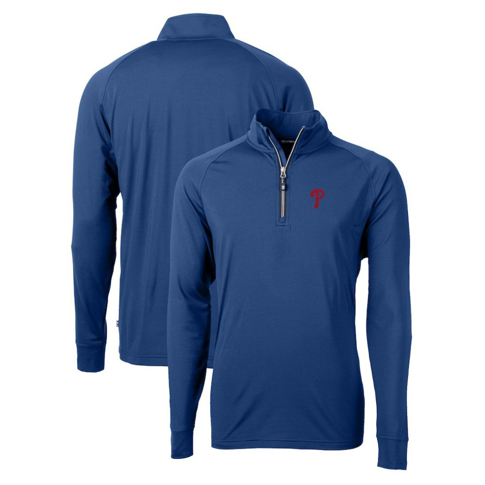 Philadelphia Phillies Cutter & Buck Adapt Eco Knit Stretch Recycled Quarter-Zip Pullover Top - MLB