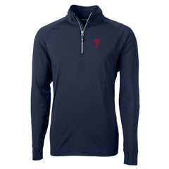 Philadelphia Phillies Cutter & Buck Adapt Eco Knit Stretch Recycled Quarter-Zip Pullover Top - MLB