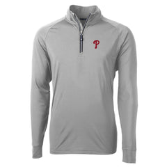 Philadelphia Phillies Cutter & Buck Adapt Eco Knit Stretch Recycled Quarter-Zip Pullover Top - MLB