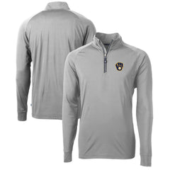 Milwaukee Brewers Cutter & Buck Adapt Eco Knit Stretch Recycled Quarter-Zip Pullover Top - MLB