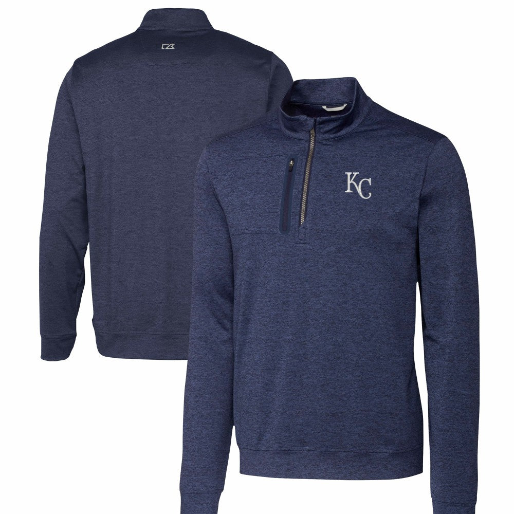 Kansas City Royals Cutter & Buck Stealth Heathered Quarter-Zip Pullover Top - MLB