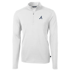 Atlanta Braves Cutter & Buck Virtue Eco Pique Recycled Quarter-Zip Pullover Top - MLB