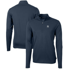 New York Yankees Cutter & Buck Virtue Eco Pique Recycled Quarter-Zip Pullover Top - MLB