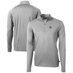New York Yankees Cutter & Buck Virtue Eco Pique Recycled Quarter-Zip Pullover Top - MLB