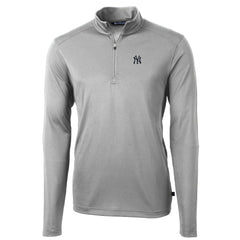 New York Yankees Cutter & Buck Virtue Eco Pique Recycled Quarter-Zip Pullover Top - MLB