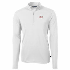 Cincinnati Reds Cutter & Buck Virtue Eco Pique Recycled Quarter-Zip Pullover Top - MLB