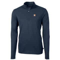 Houston Astros Cutter & Buck Virtue Eco Pique Recycled Quarter-Zip Pullover Top - MLB