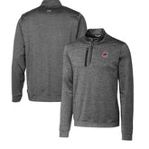 Chicago Cubs Cutter & Buck Stealth Heathered Quarter-Zip Pullover Top - MLB