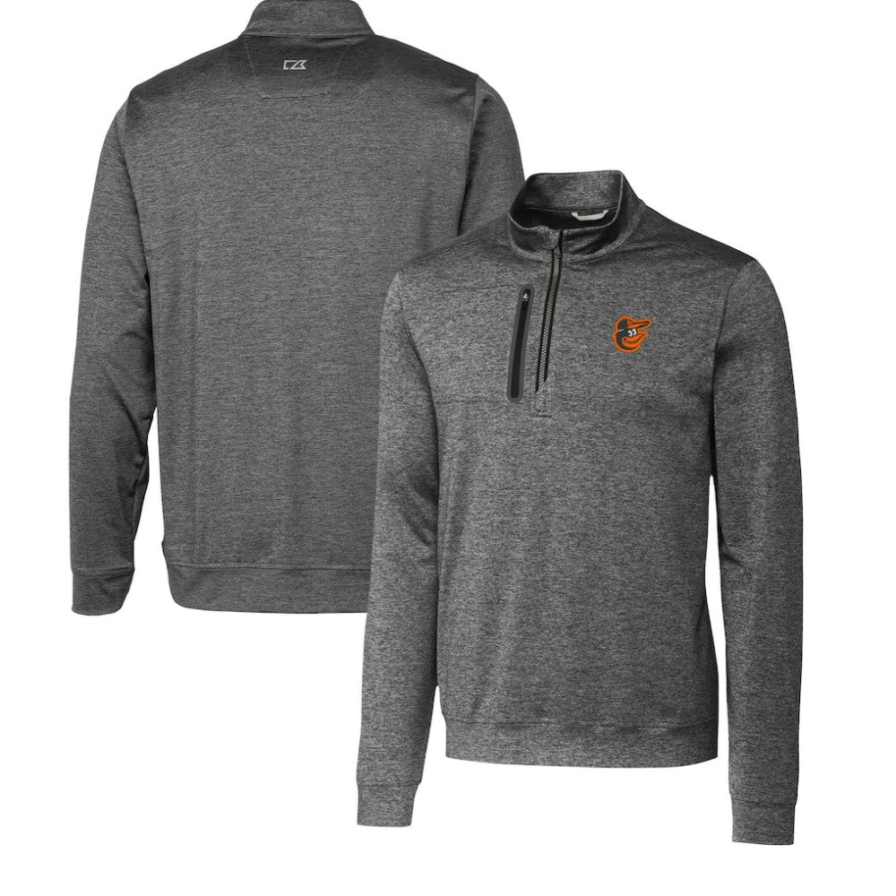 Baltimore Orioles Cutter & Buck Stealth Heathered Quarter-Zip Pullover Top - MLB