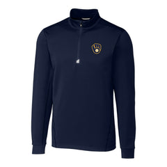 Milwaukee Brewers Cutter & Buck Big & Tall Traverse Stretch Quarter-Zip Pullover Top - MLB