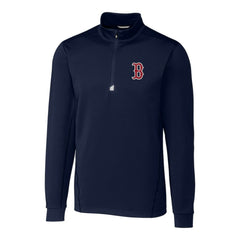 Boston Red Sox Cutter & Buck Big & Tall Traverse Stretch Quarter-Zip Pullover Top - MLB