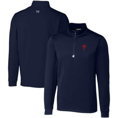 Philadelphia Phillies Cutter & Buck Big & Tall Traverse Stretch Quarter-Zip Pullover Top - MLB