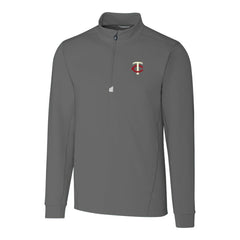 Minnesota Twins Cutter & Buck Big & Tall Traverse Stretch Quarter-Zip Pullover Top - MLB