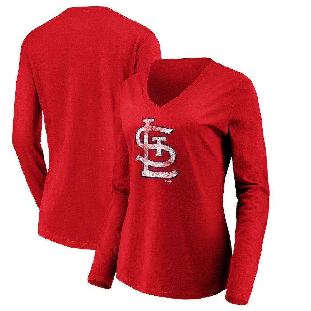 St. Louis Cardinals Women's Team Long Sleeve V-Neck T-Shirt - MLB