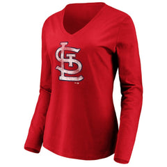 St. Louis Cardinals Women's Team Long Sleeve V-Neck T-Shirt - MLB