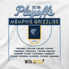 Memphis Grizzlies Stadium Essentials Unisex 2023 NBA Playoffs Roster T-Shirt White - NBA