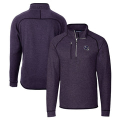 Minnesota Vikings Cutter & Buck Helmet Mainsail Sweater-Knit Half-Zip Pullover Jacket Purple | NFL