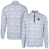 Minnesota Vikings Cutter & Buck Helmet Traverse Camo Print Stretch Quarter-Zip Pullover Top Charcoal | NFL