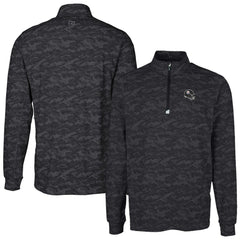 Pittsburgh Steelers Cutter & Buck Helmet Traverse Camo Print Stretch Quarter-Zip Pullover Top Black | NFL