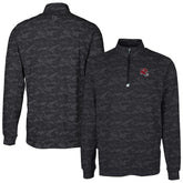 Kansas City Chiefs Cutter & Buck Helmet Traverse Camo Print Stretch Quarter-Zip Pullover Top Black | NFL